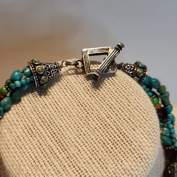 Vintage Sterling Silver and Turquoise Cross Necklace